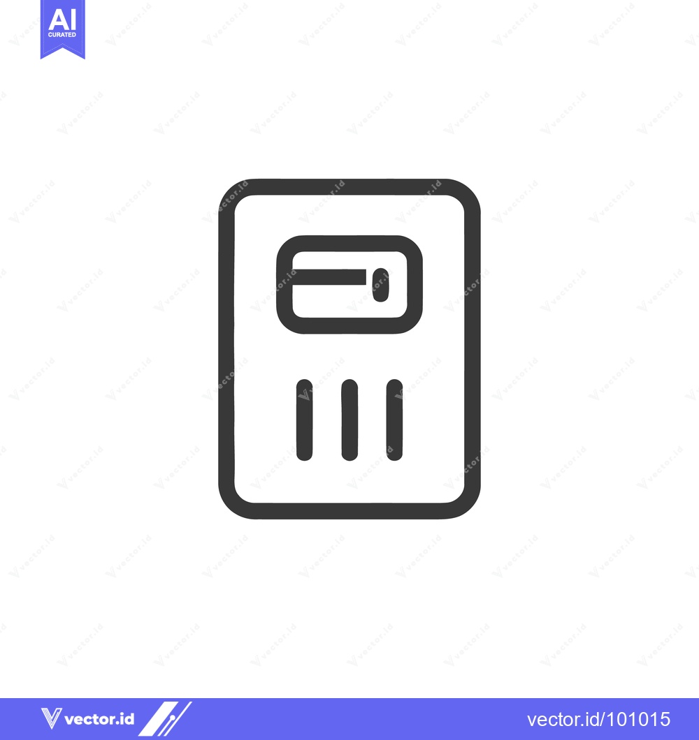 Premium Vector of Modern Icon of Credit Card Reader with Three Vertical Bars on White Ba