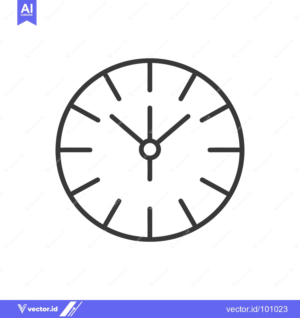 Premium Vector dari Simple Black and White Clock Outline Icon