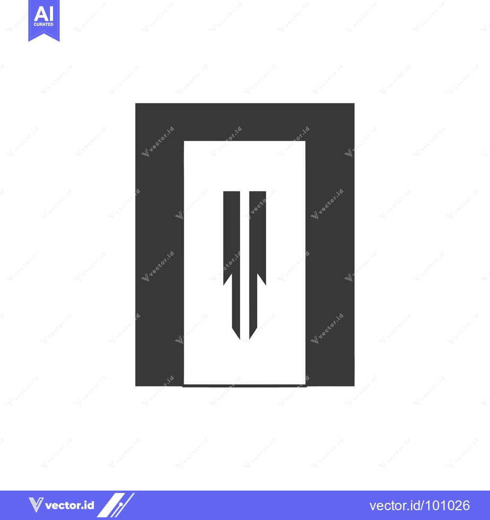 Premium Vector dari Simple Black and White Elevator Icon