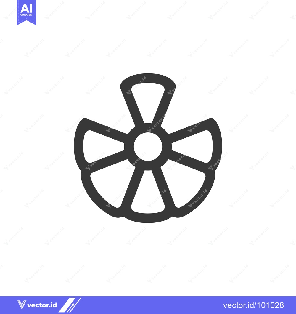 Premium Vector of Simple Black and White Icon of a Flower with Six Petals