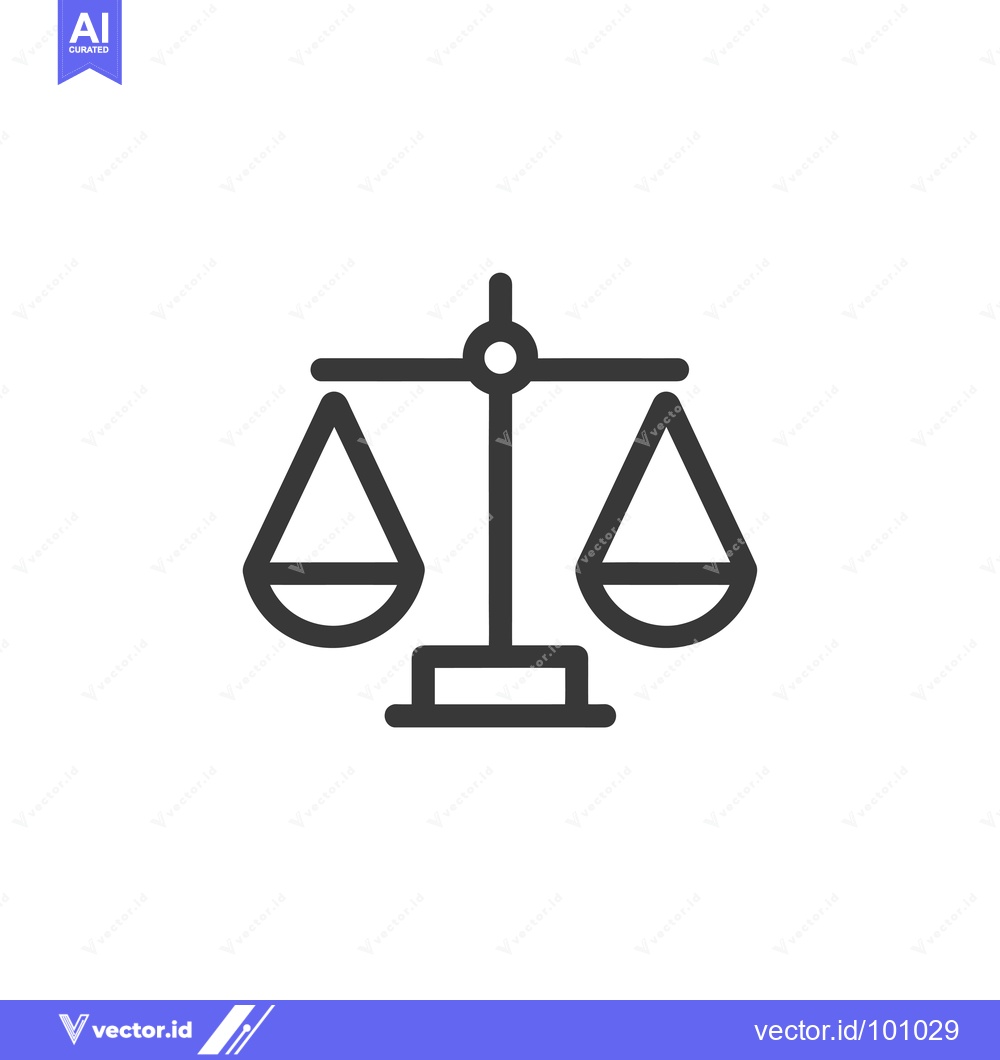 Premium Vector of Simple Black and White Icon of a Scale