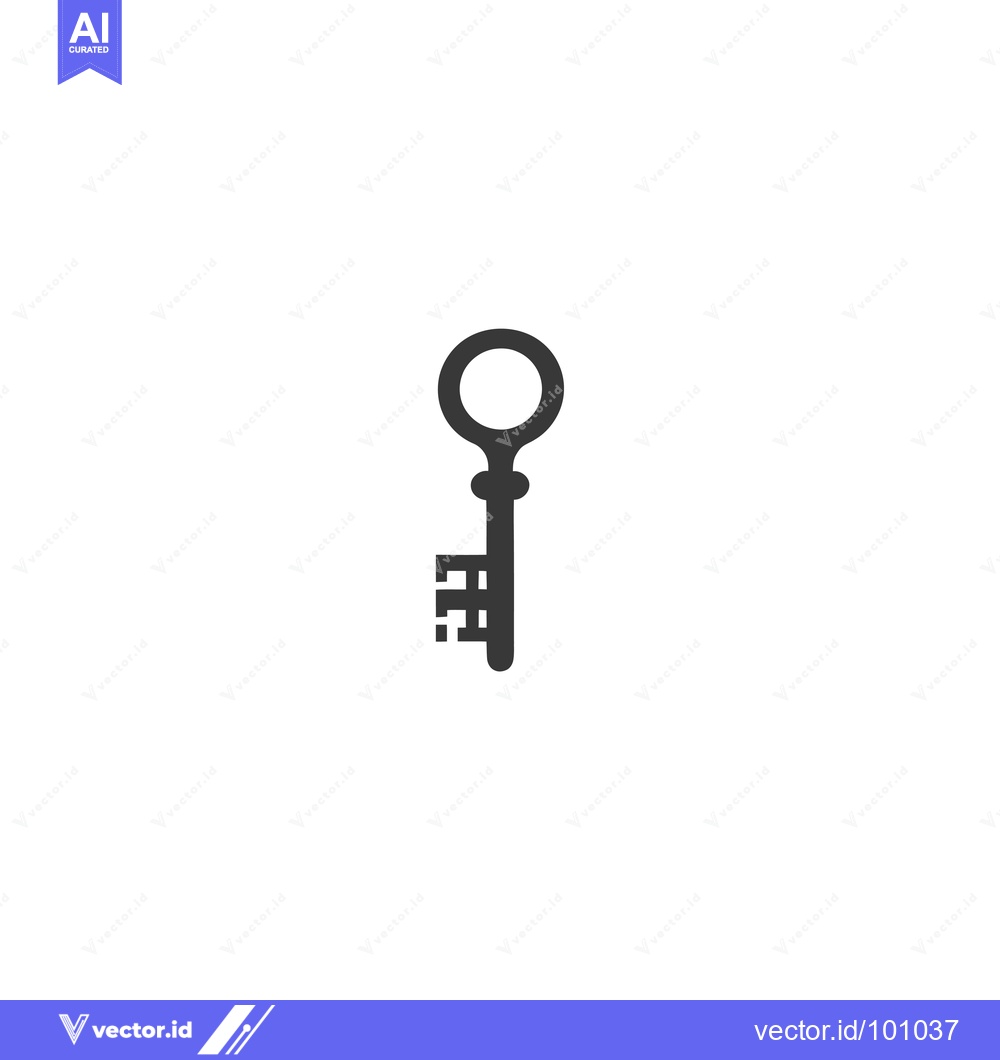 Premium Vector of Simple Black and White Illustration of a Key