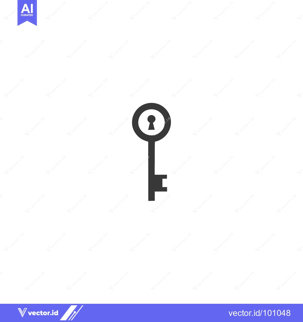 Premium Vector of Simple Black and White Keyhole Key Icon
