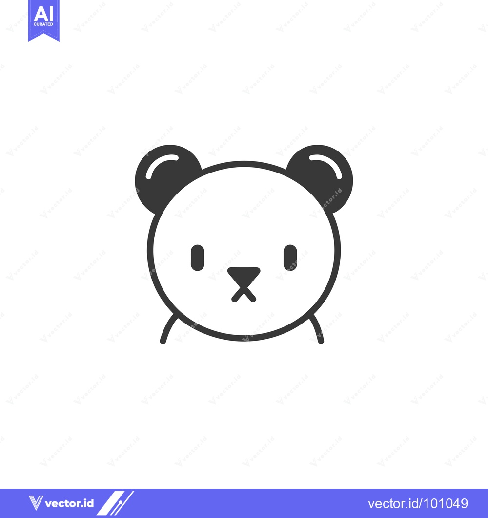 Premium Vector dari Simple Black and White Line Art Illustration of a Panda's Face