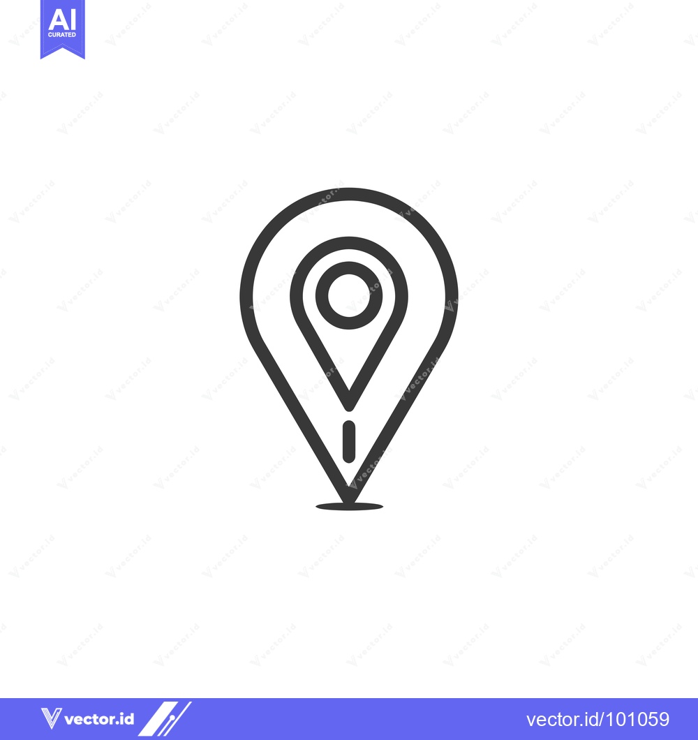 Premium Vector dari Simple Black and White Location Icon with a Circle in the Center