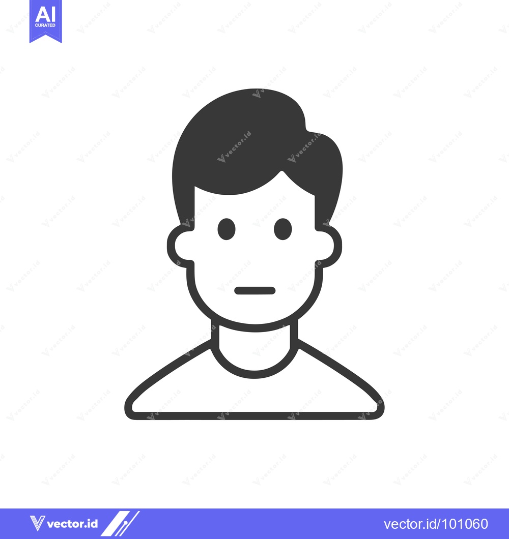 Premium Vector of Simple Black and White Male Profile Icon