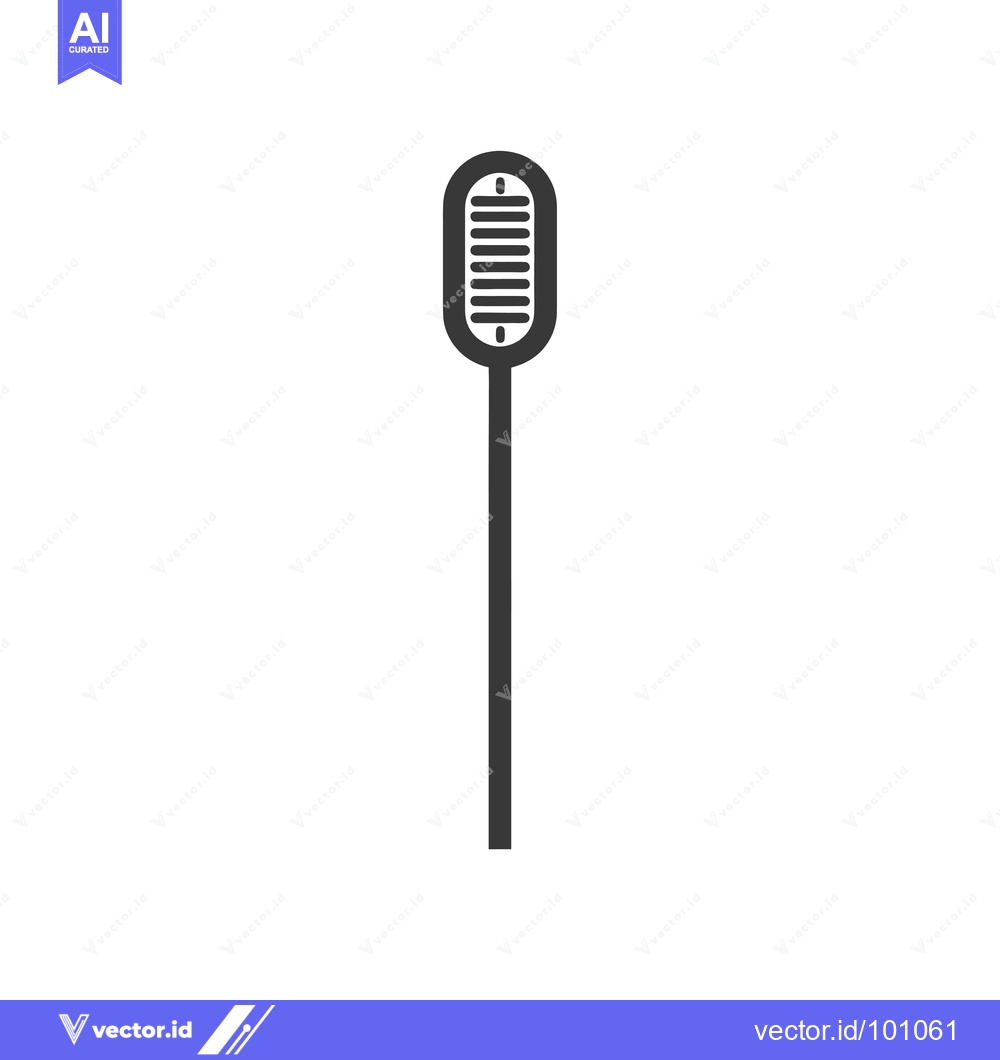 Premium Vector of Simple Black and White Microphone Icon