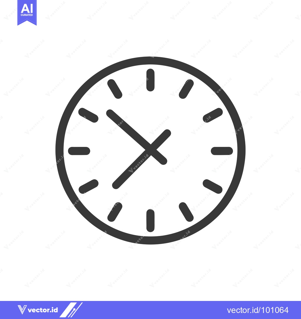 Premium Vector dari Simple Black and White Outline Clock Icon