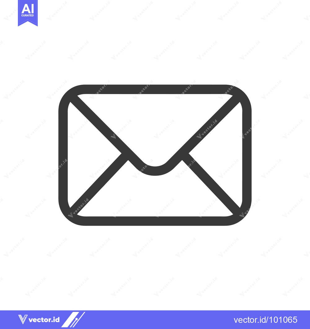Premium Vector of Simple Black and White Outline Envelope Icon