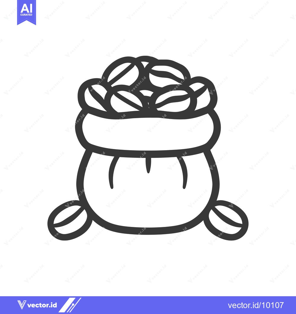 Premium Vector dari A Bag Filled with Coffee Beans