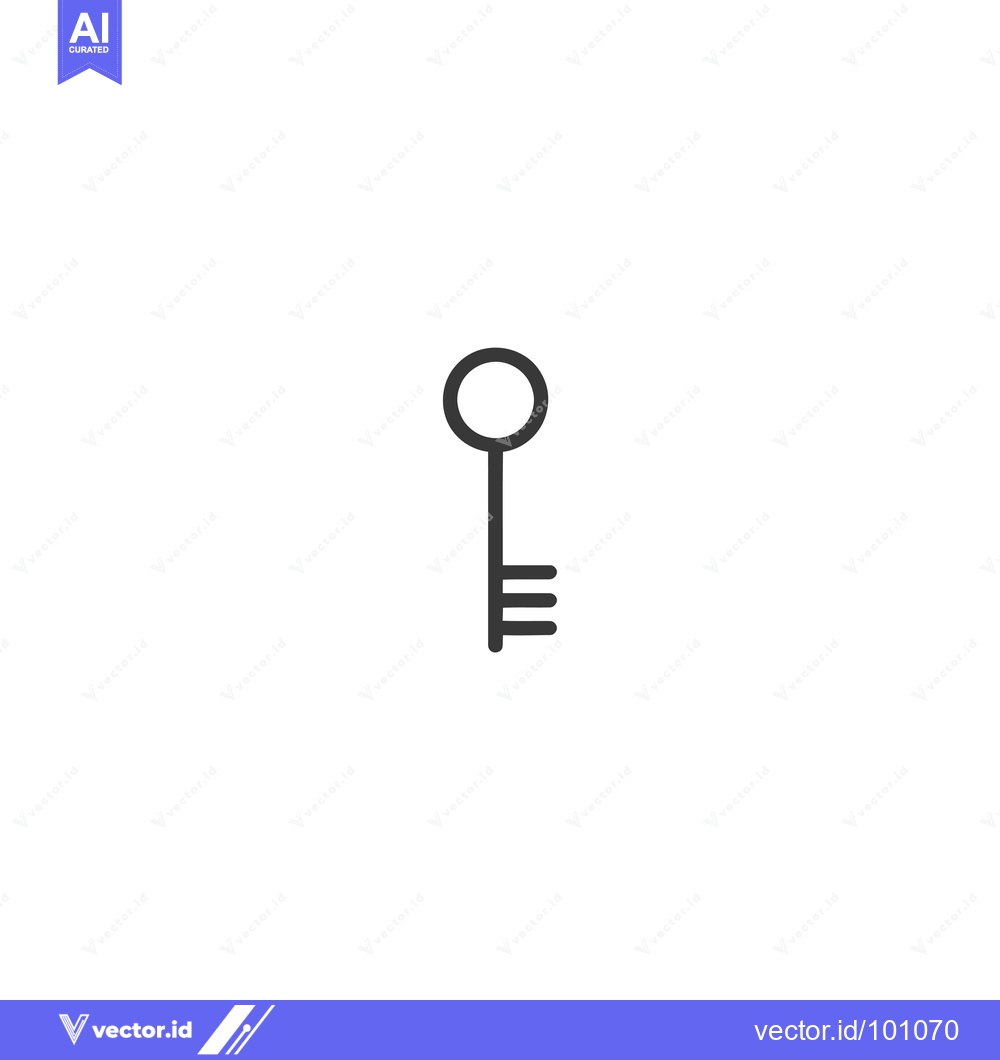 Premium Vector of Simple Black and White Outline of a Key
