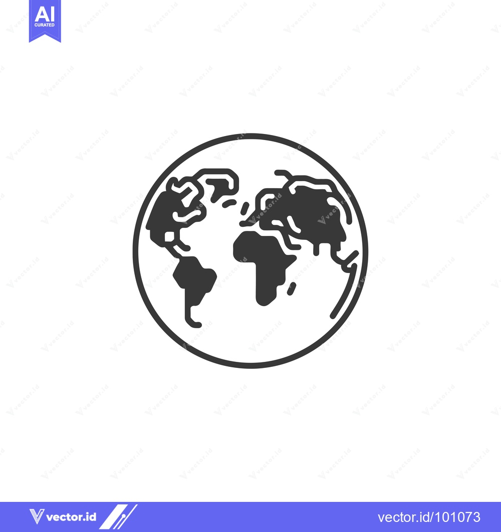 Premium Vector of Simple Black and White Outline of the Earth