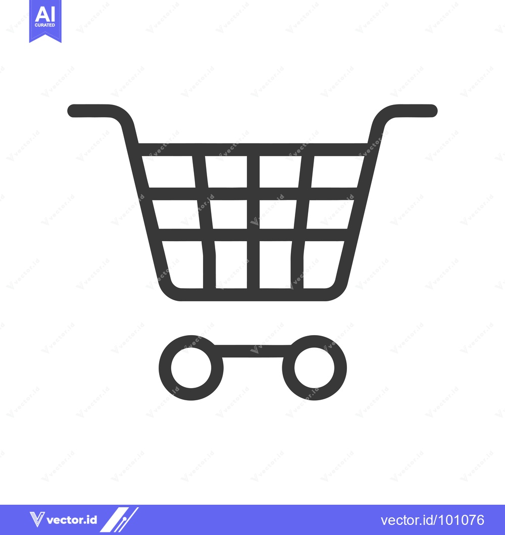 Premium Vector dari Simple Black and White Shopping Cart Icon