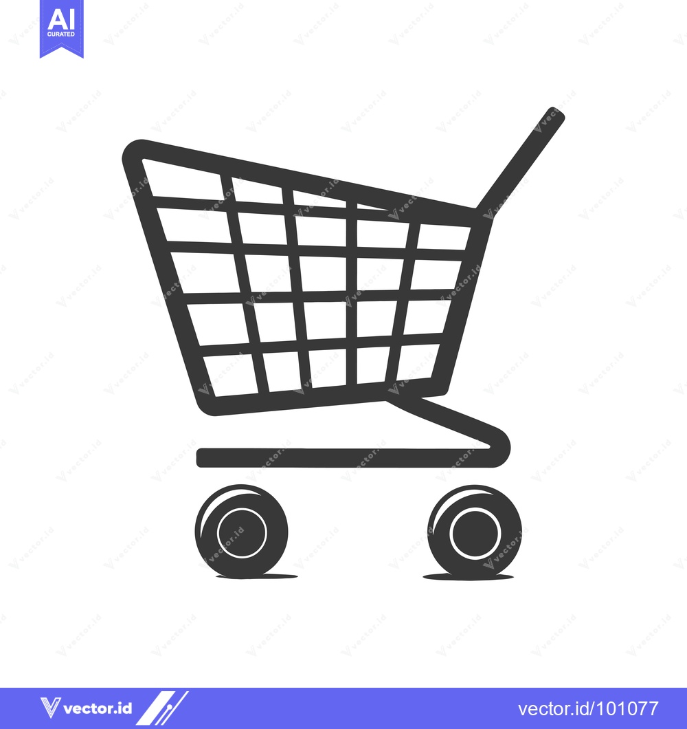 Premium Vector dari Simple Black and White Shopping Cart Icon