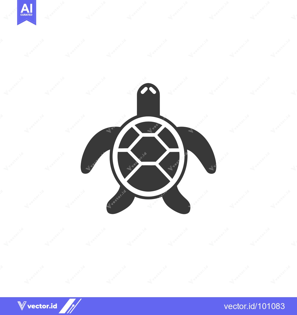 Premium Vector dari Simple Black and White Silhouette of a Turtle