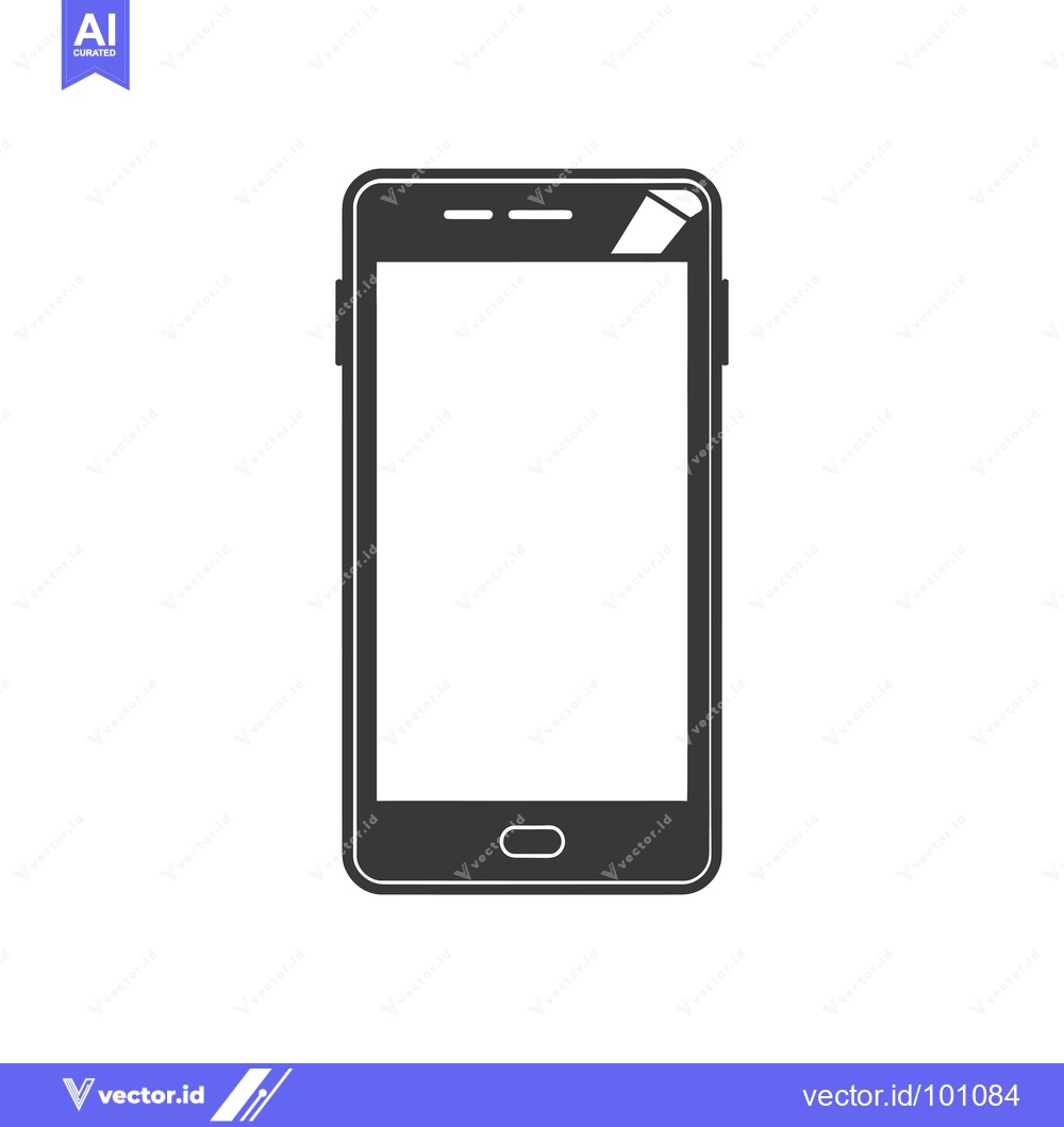 Premium Vector of Simple Black and White Smartphone Icon
