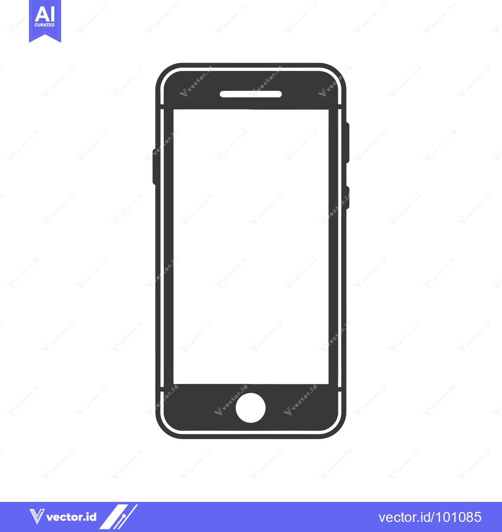Premium Vector dari Simple Black and White Smartphone Icon Illustration