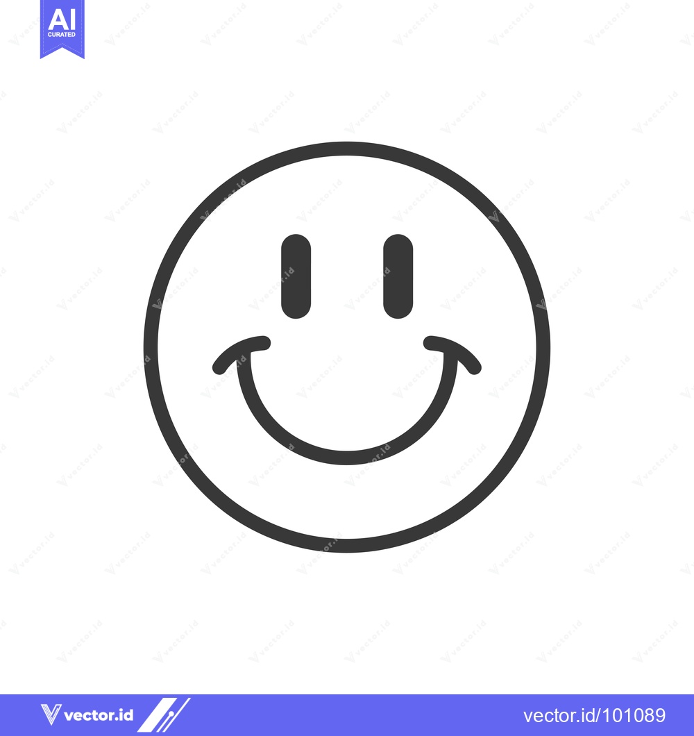 Premium Vector dari Simple Black and White Smiley Face Icon
