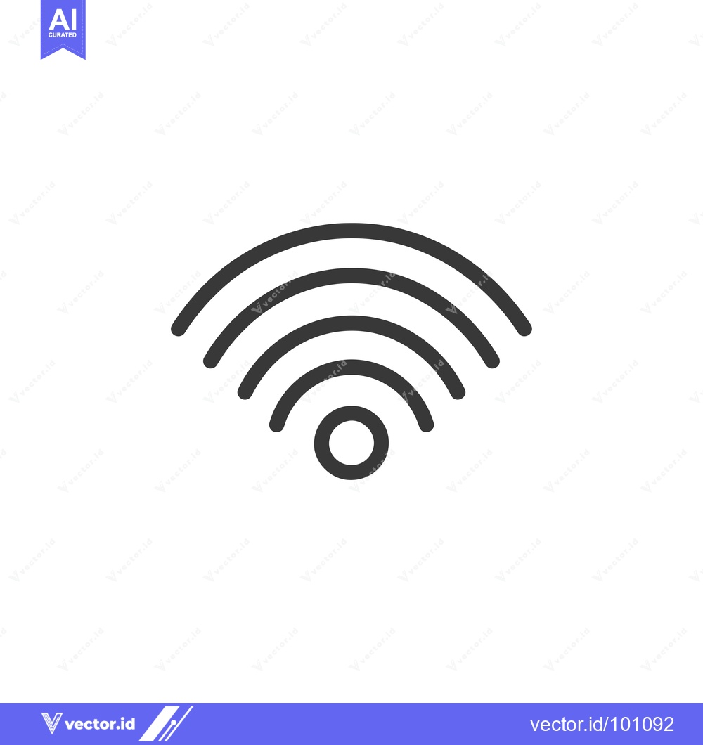 Premium Vector dari Simple Black and White Wi-Fi Signal Icon