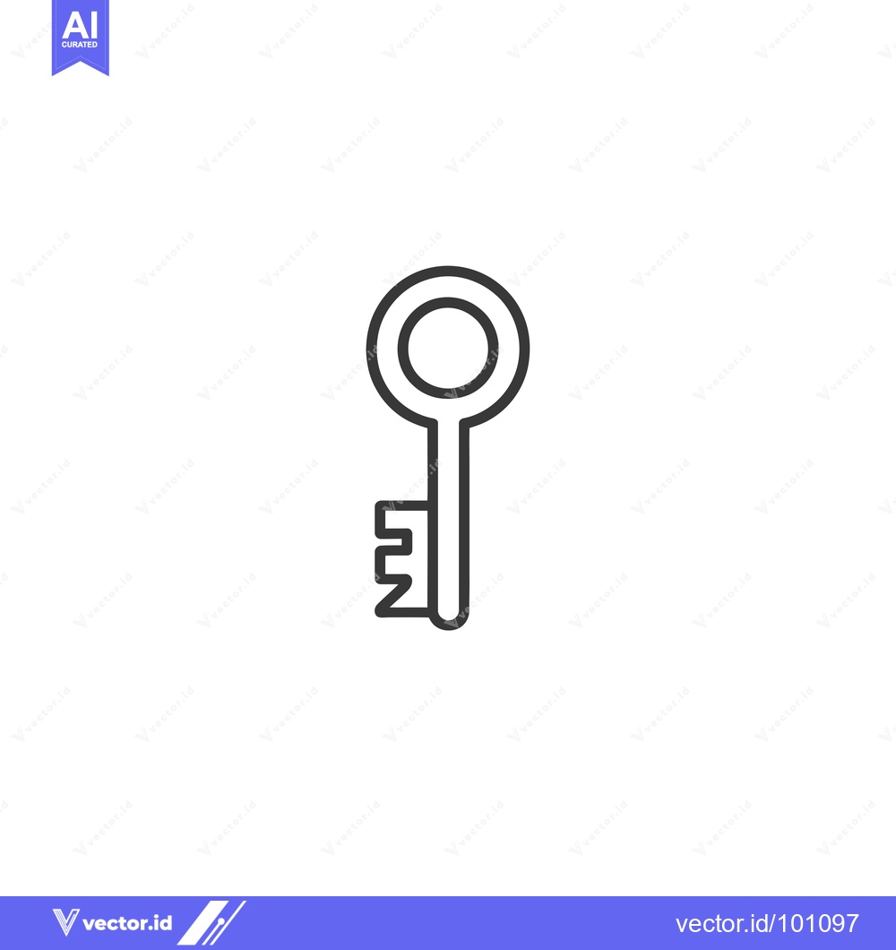 Premium Vector dari Simple Black Outline Illustration of a Key