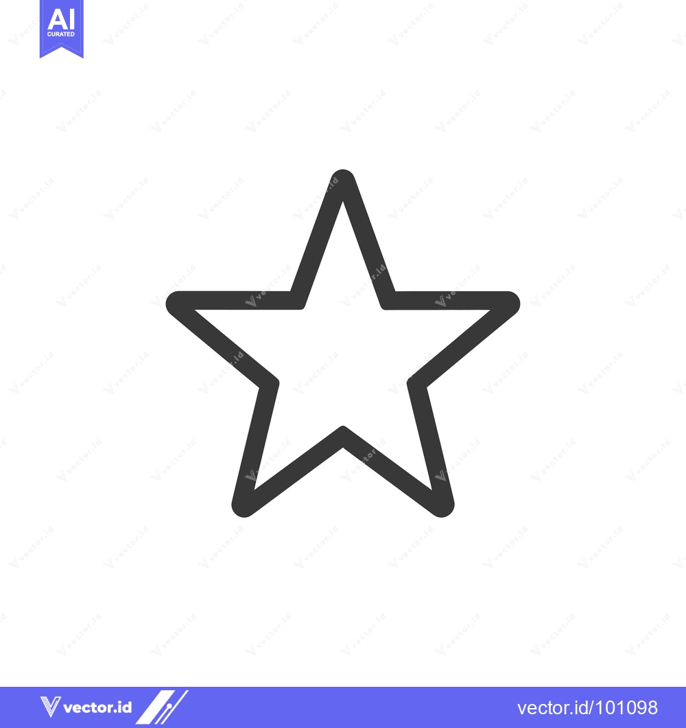 Premium Vector of Simple Black Outline of a Five-Pointed Star