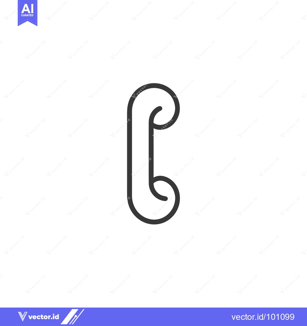 Premium Vector dari Simple Black Outline of a Phone Receiver Icon