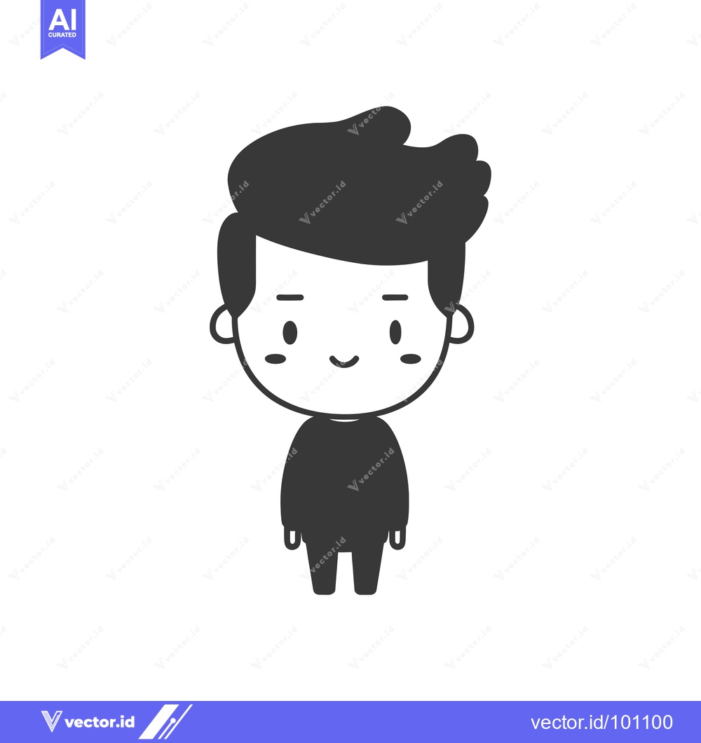 Premium Vector dari Simple Cartoon Illustration of a Smiling Boy