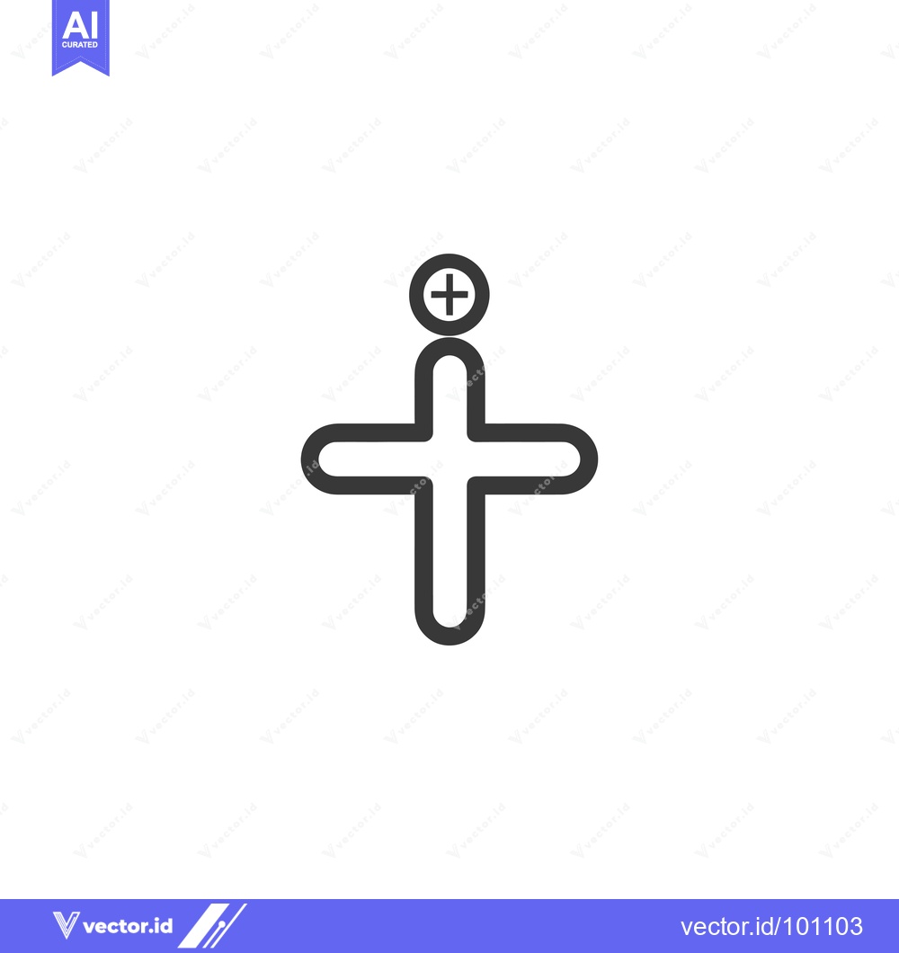 Premium Vector dari Simple Cross Icon with Plus Sign on Top