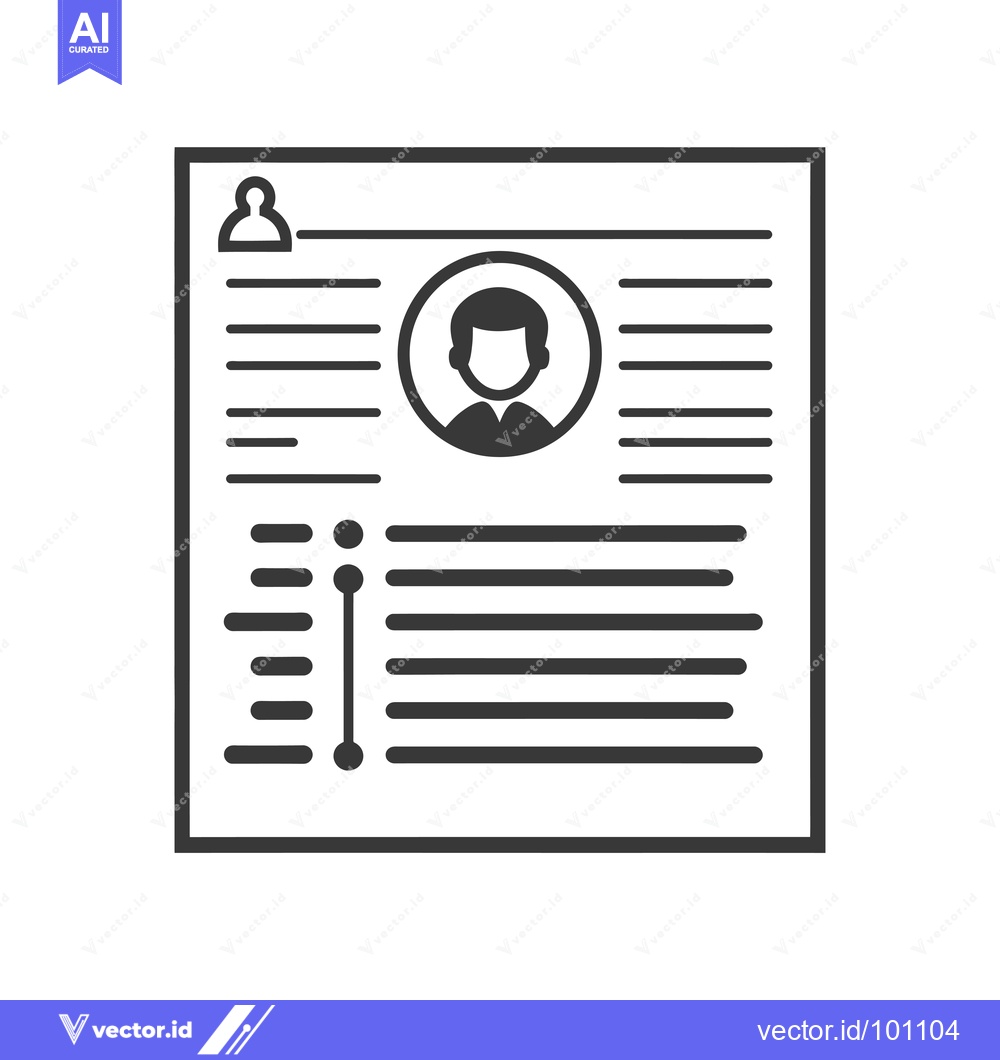Premium Vector dari Simple Icon Depicting a Resume with a Profile Picture