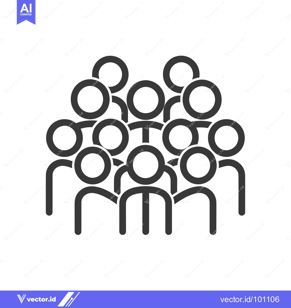 Premium Vector of Simple Icon of a Group of People