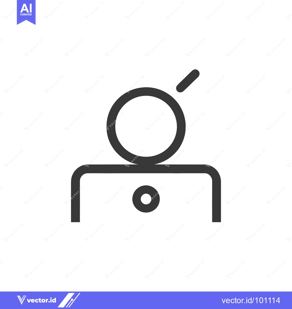 Premium Vector dari Simple Line Art Icon of a Person with a Circle for a Head and a Line f