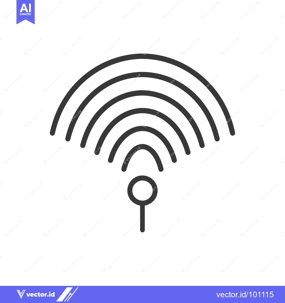 Premium Vector dari Simple Line Art Icon of a Wifi Signal