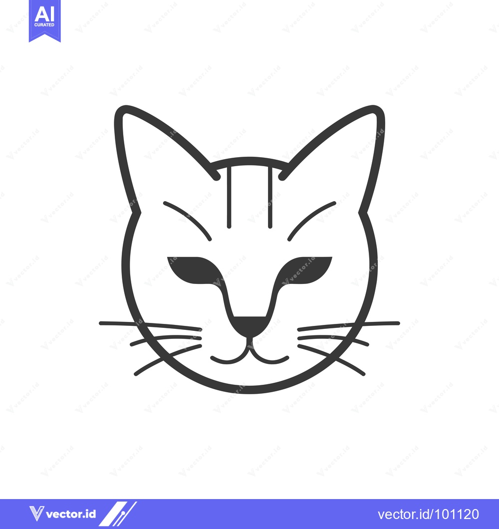 Premium Vector dari Simple Line Art Illustration of a Cat's Face