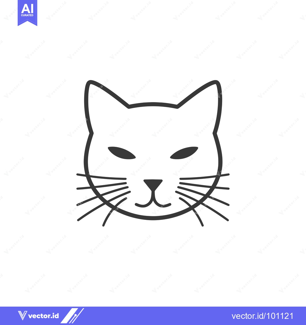 Premium Vector dari Simple Line Art Illustration of a Cat's Face