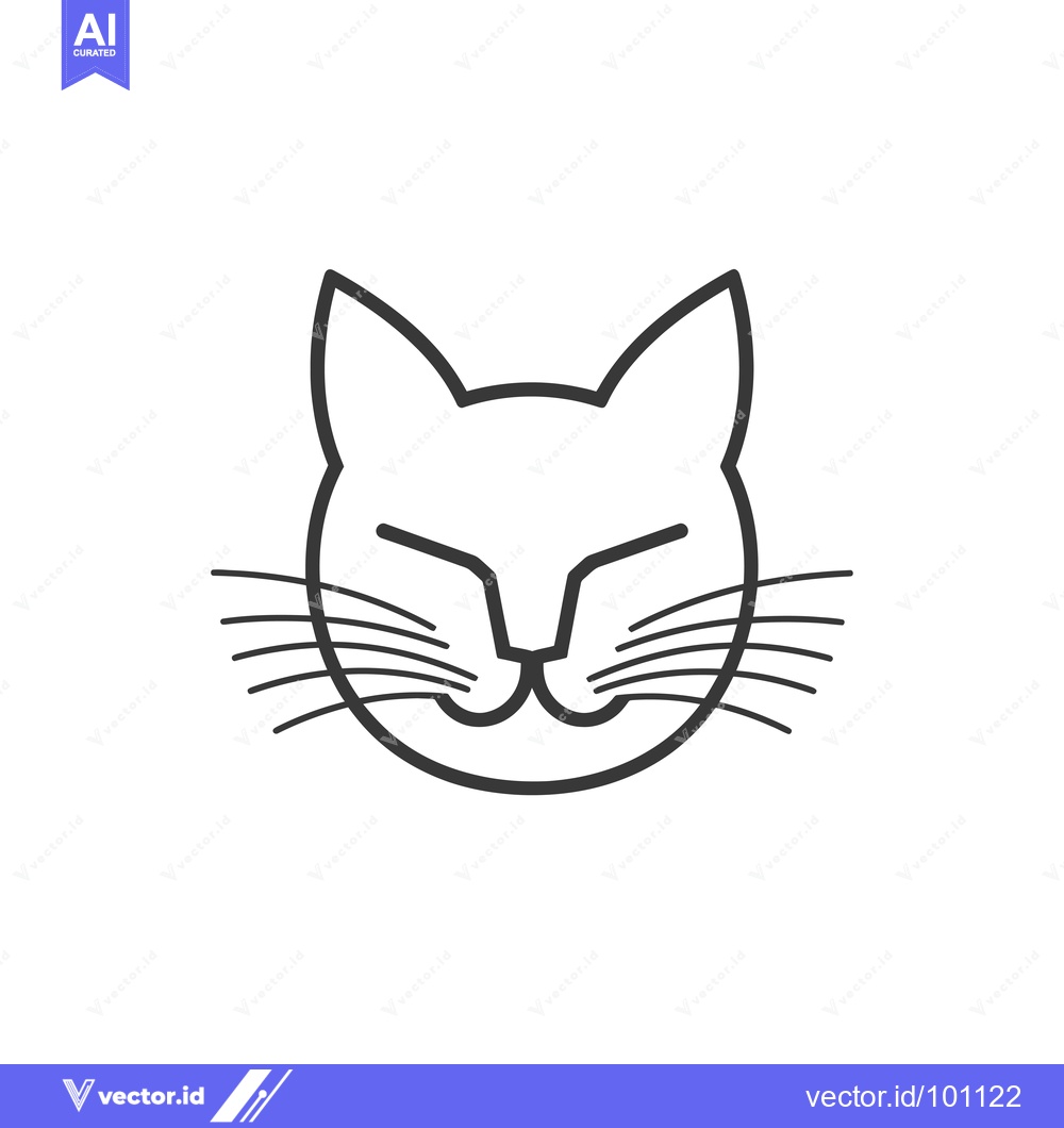 Premium Vector dari Simple Line Art Illustration of a Cat's Face