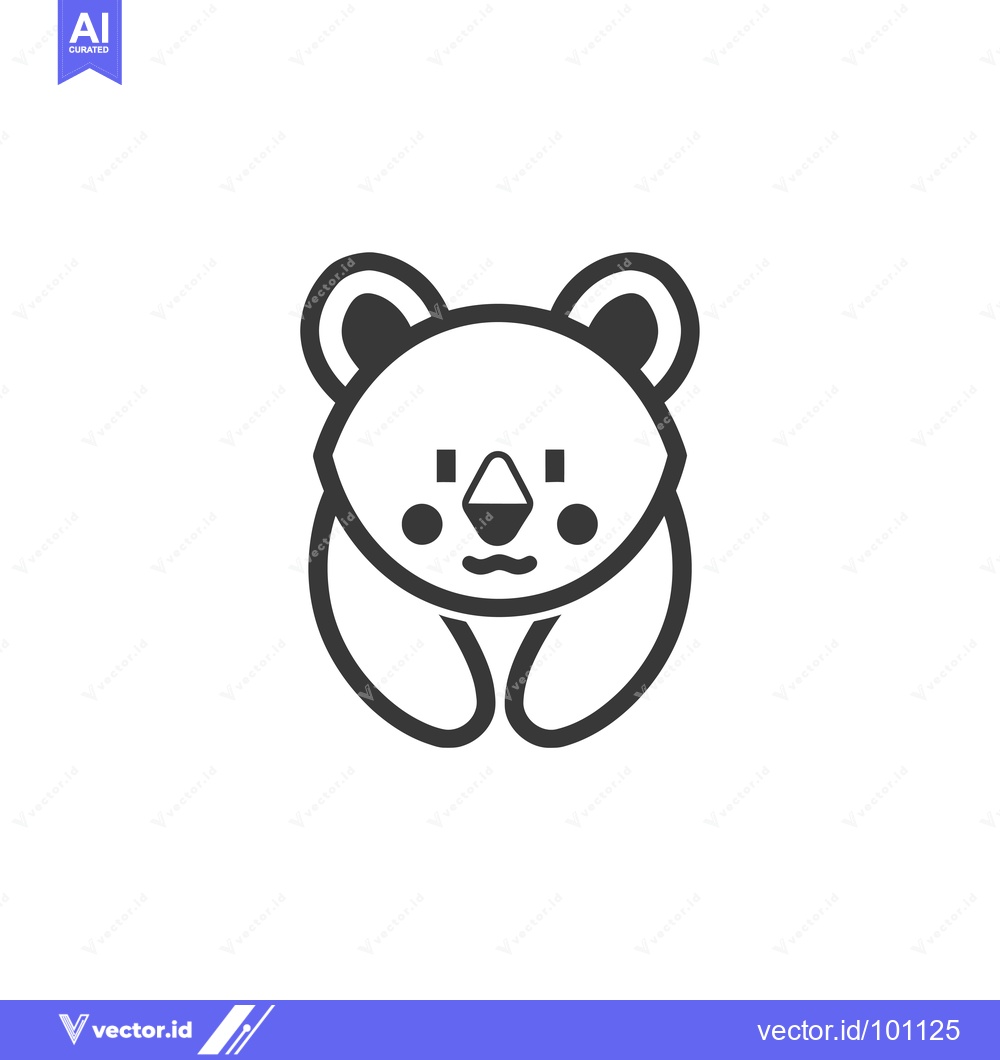 Premium Vector of Simple Line Art Illustration of a Cute Cartoon Koala