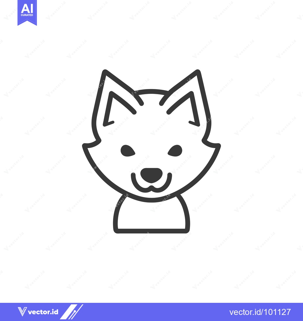 Premium Vector of Simple Line Art Illustration of a Dog's Head