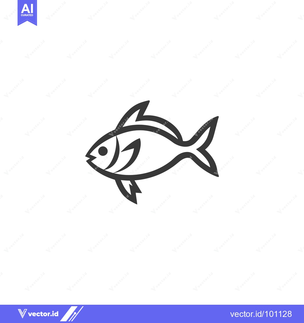 Premium Vector dari Simple Line Art Illustration of a Fish