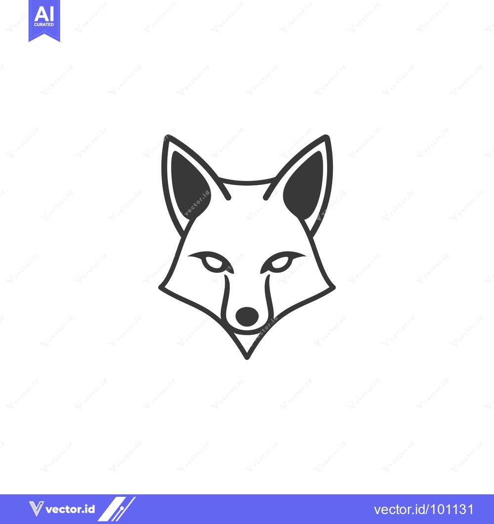 Premium Vector of Simple Line Art Illustration of a Fox's Head