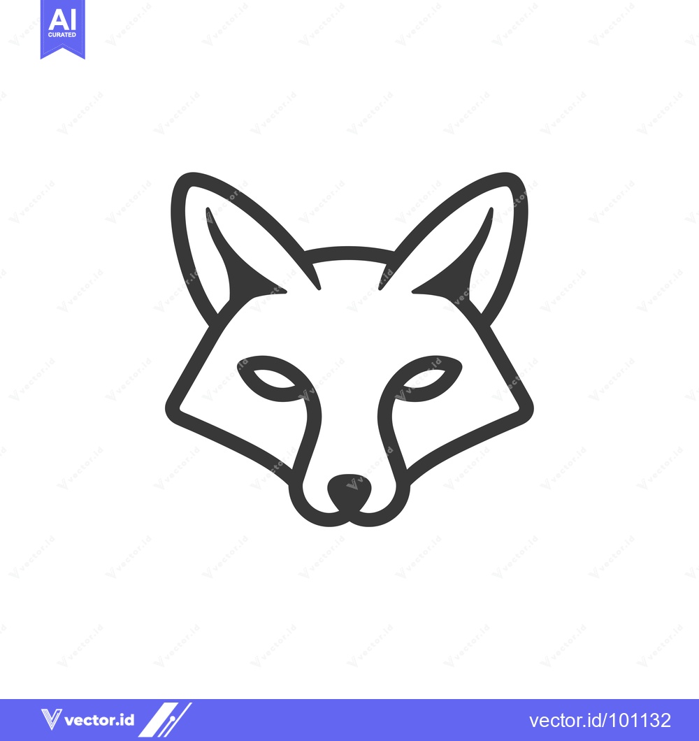 Premium Vector dari Simple Line Art Illustration of a Fox's Head