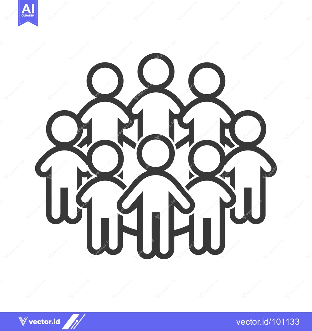 Premium Vector of Simple Line Art Illustration of a Group of People