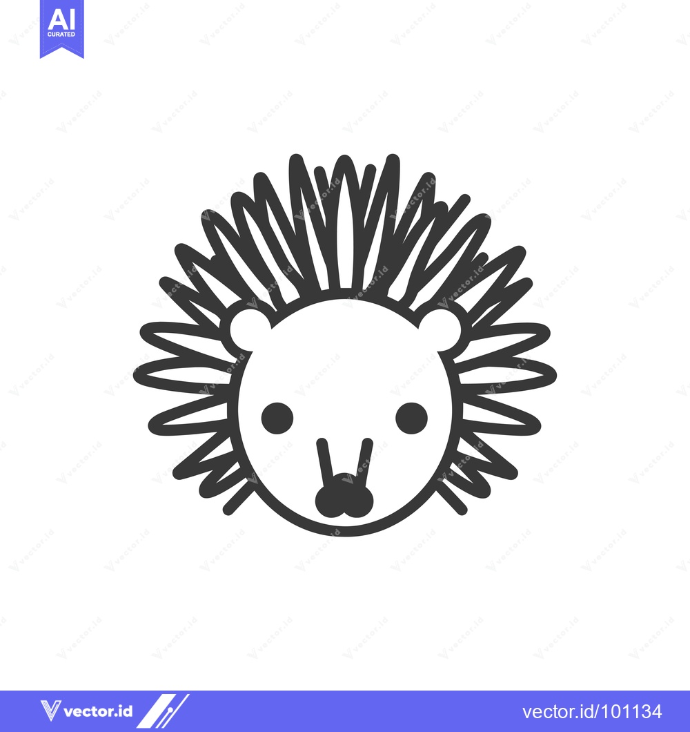 Premium Vector dari Simple Line Art Illustration of a Hedgehog's Face