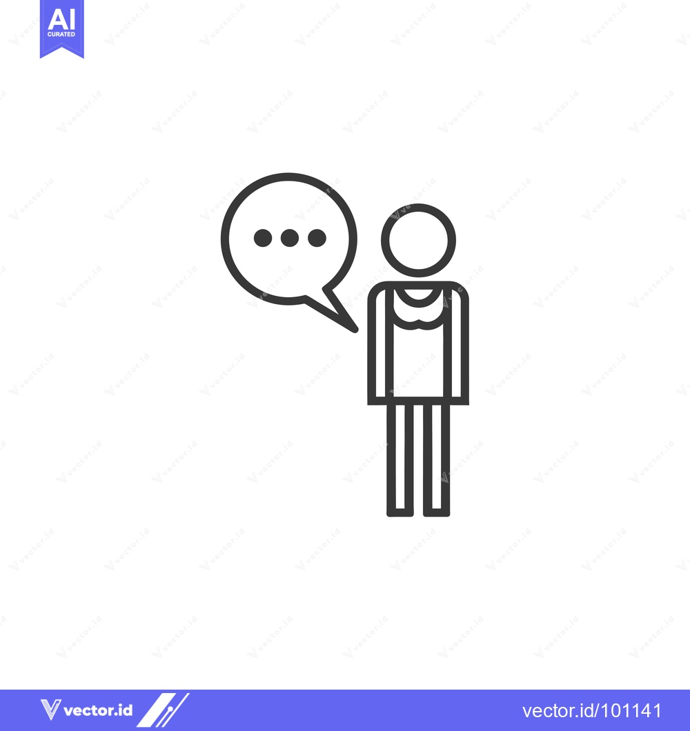 Premium Vector dari Simple Line Art Illustration of a Person with a Speech Bubble