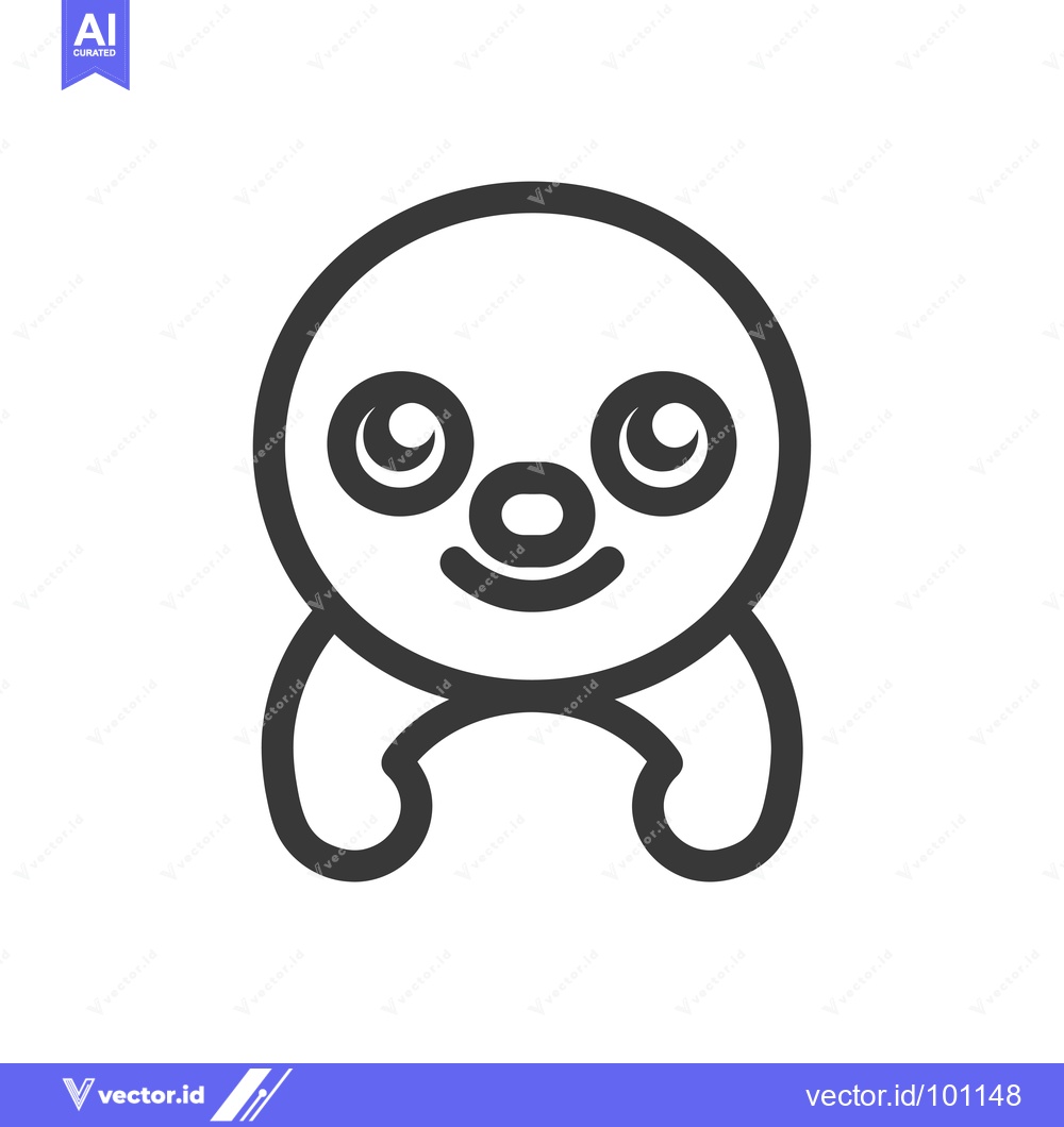 Premium Vector dari Simple Line Art Illustration of a Smiling Sloth