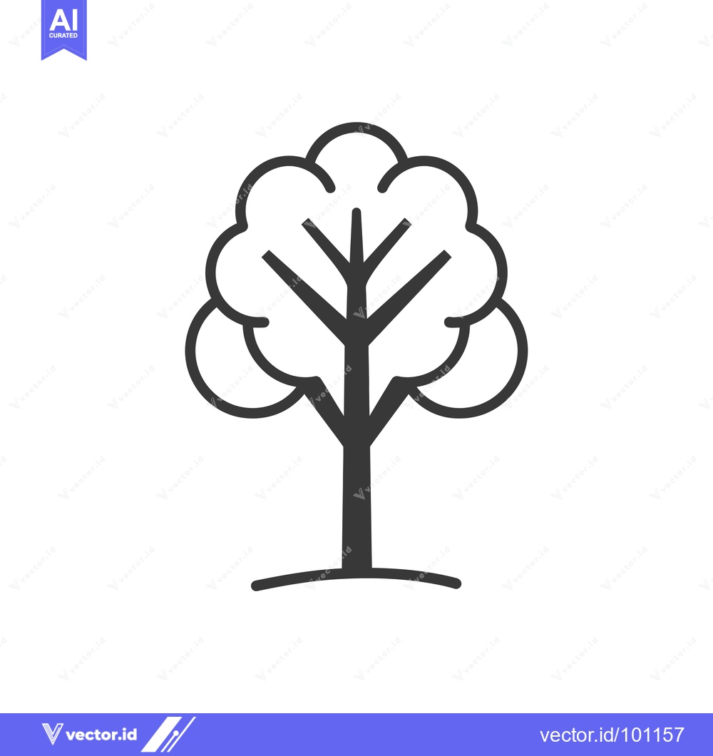 Premium Vector dari Simple Line Art Illustration of a Tree