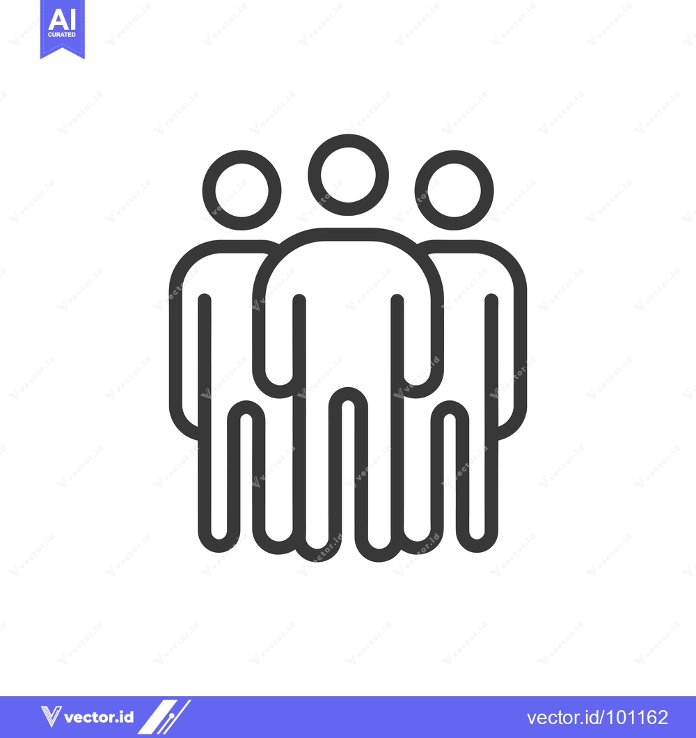 Premium Vector of Simple Line Art Illustration of Three People Standing Together