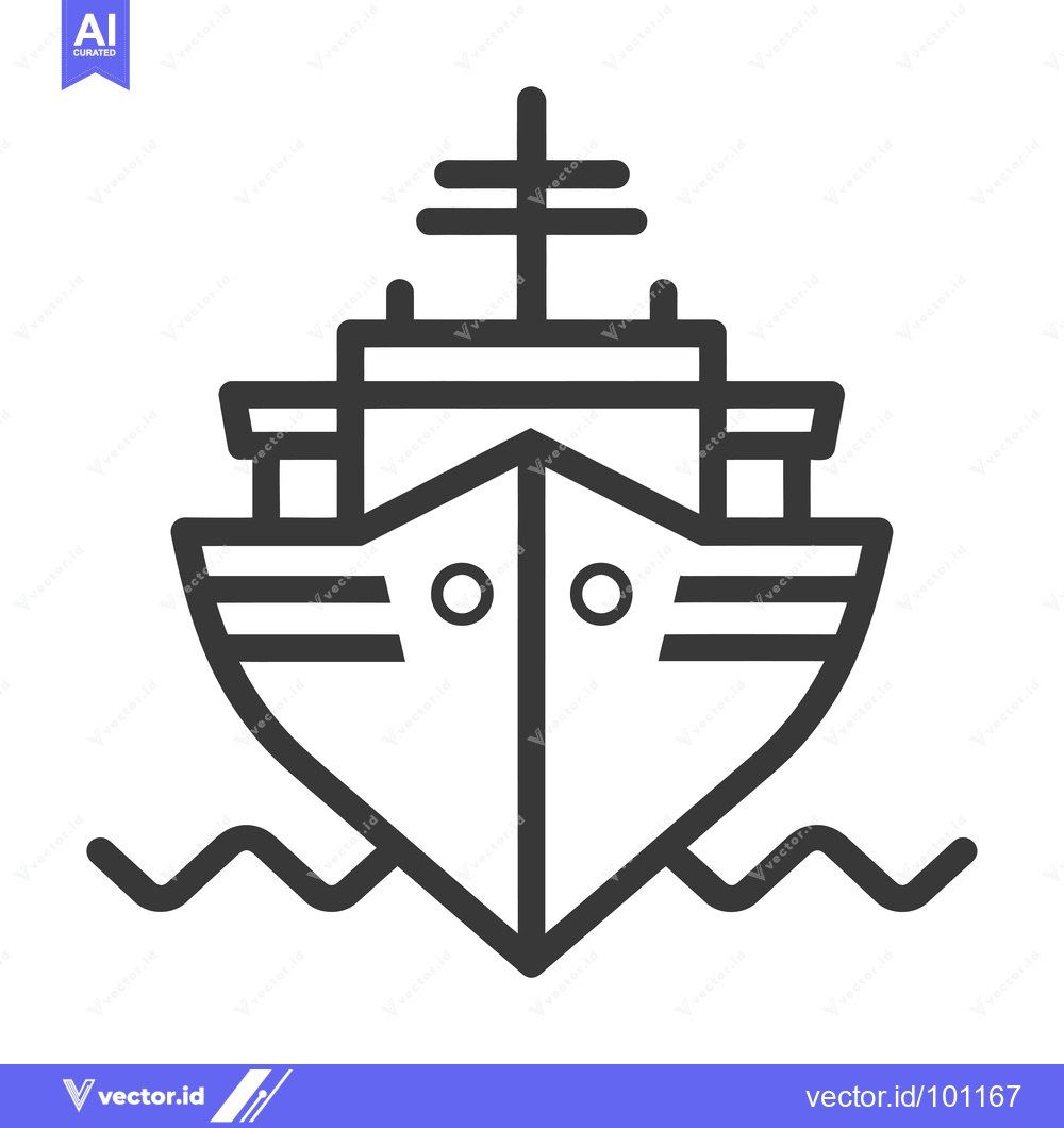 Premium Vector dari Simple Line Drawing of a Boat on Water