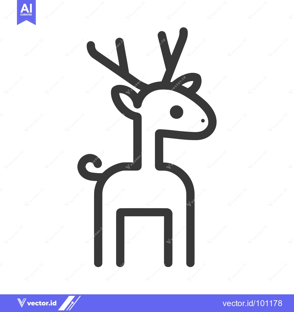 Premium Vector dari Simple Line Drawing of a Cartoon Deer