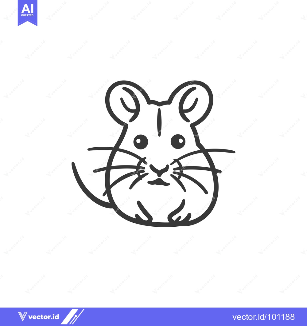 Premium Vector dari Simple Line Drawing of a Cute Mouse