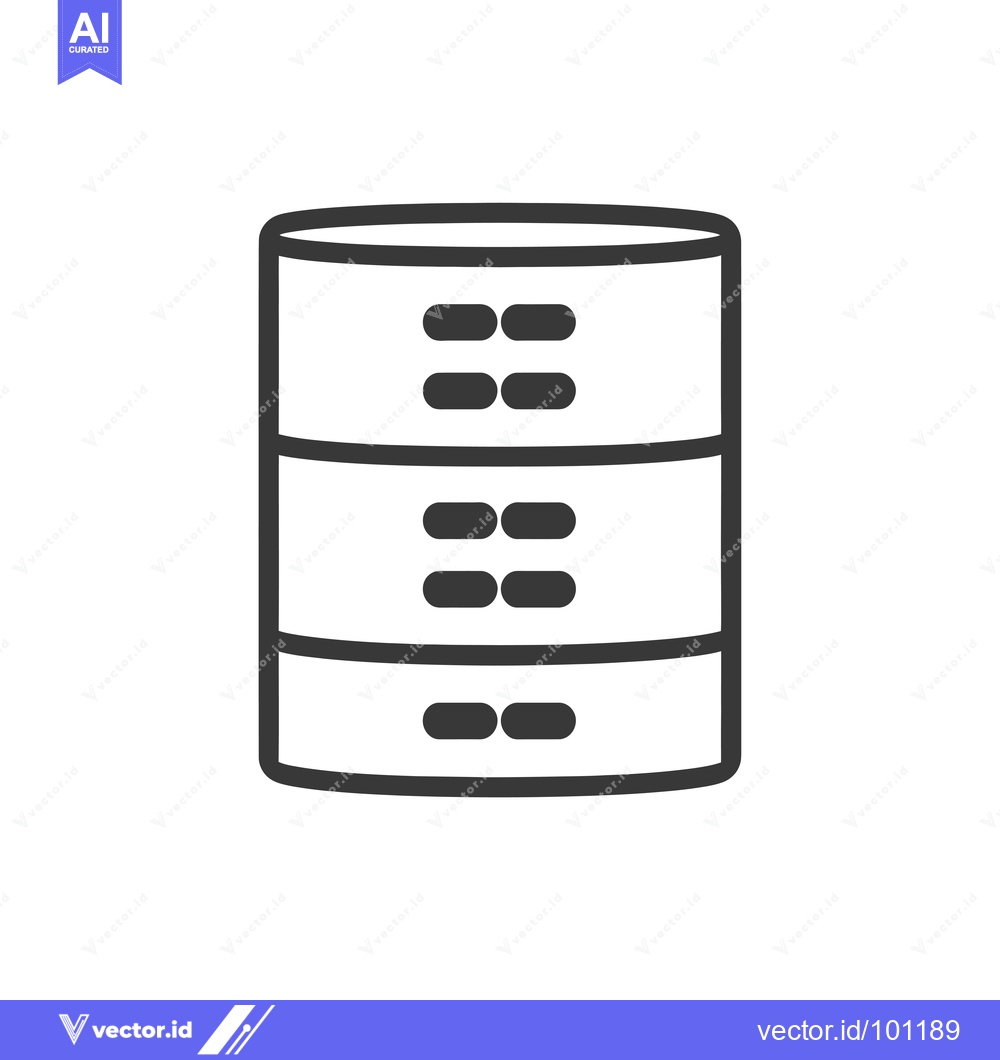 Premium Vector dari Simple Line Drawing of a Database Icon